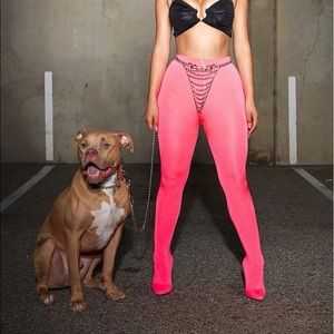 Neon pink high heels